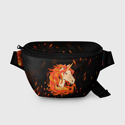 Поясная сумка Огненный единорог, цвет: 3D-принт