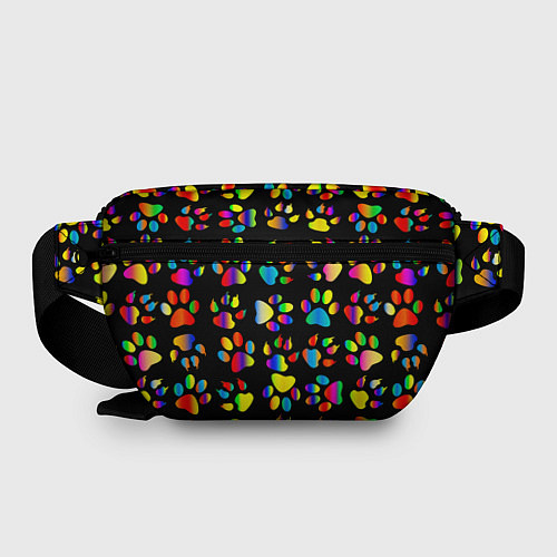Поясная сумка Корги Цветные лапки / 3D-принт – фото 2
