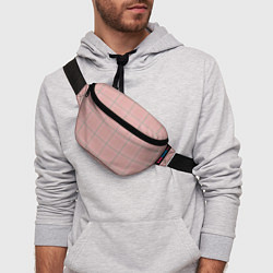Поясная сумка Шотландка Розовая, цвет: 3D-принт — фото 2