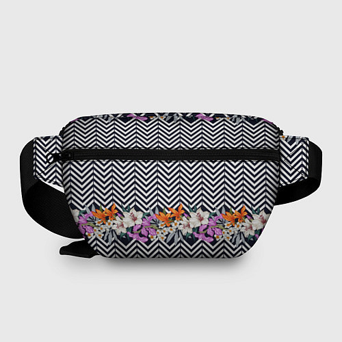 Поясная сумка Тропически цветы с орнаментом / 3D-принт – фото 2