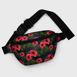 Поясная сумка Тропические цветы и листья, цвет: 3D-принт — фото 2