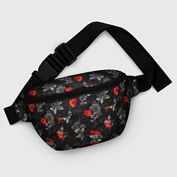 Поясная сумка Красные цветы, цвет: 3D-принт — фото 2