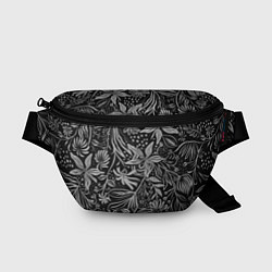 Поясная сумка Флора Черно Белая, цвет: 3D-принт