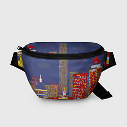 Поясная сумка Зимний мегаполис, цвет: 3D-принт