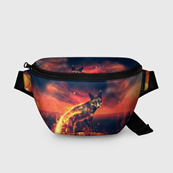 Поясная сумка Огненная лиса, цвет: 3D-принт