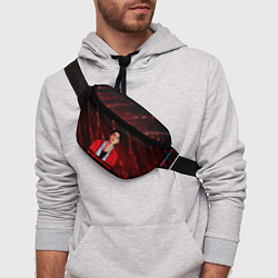 Поясная сумка BTS Red and black, цвет: 3D-принт — фото 2