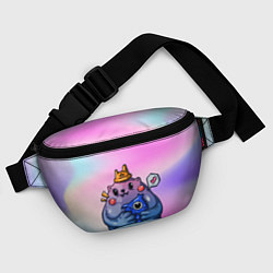 Поясная сумка Медвндь кот с рыбкой, цвет: 3D-принт — фото 2