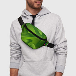 Поясная сумка 3d Green abstract, цвет: 3D-принт — фото 2