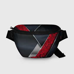 Поясная сумка 3D BLACK AND RED METAL, цвет: 3D-принт