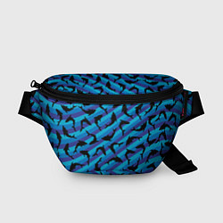 Поясная сумка Черные акулы паттерн, цвет: 3D-принт