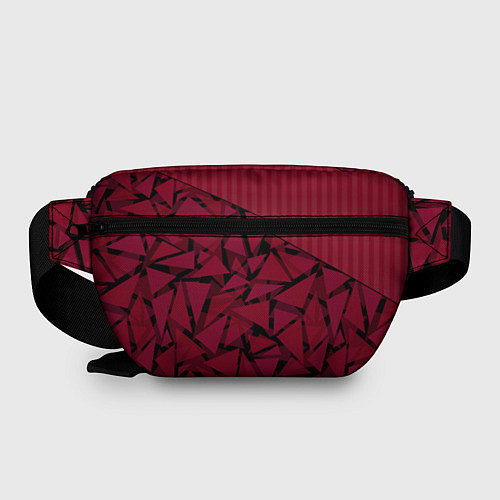 Поясная сумка Красный комбинированный узор / 3D-принт – фото 2