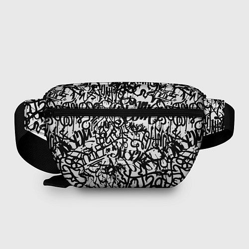 Поясная сумка Graffiti black on white / 3D-принт – фото 2