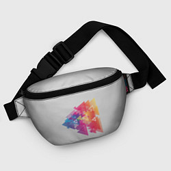 Поясная сумка Цветные треугольники, цвет: 3D-принт — фото 2
