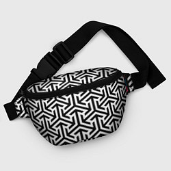Поясная сумка Геометрия Фигур черно - белая, цвет: 3D-принт — фото 2