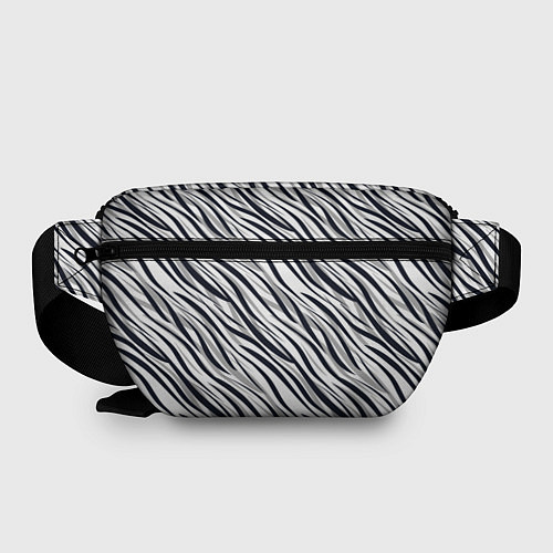 Поясная сумка Черно-белый полосатый тигровый / 3D-принт – фото 2