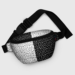 Поясная сумка Руны чёрно-белое, цвет: 3D-принт — фото 2
