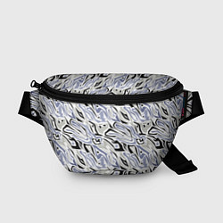 Поясная сумка Абстрактный сиренево-черный, цвет: 3D-принт