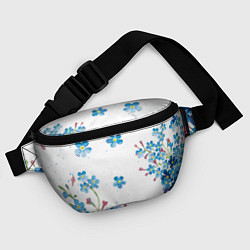 Поясная сумка Букет голубых цветов, цвет: 3D-принт — фото 2
