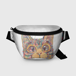 Поясная сумка A 018 Цветной кот, цвет: 3D-принт