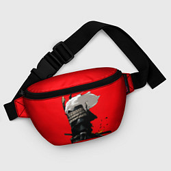 Поясная сумка Самурай сёгун на красном фоне, цвет: 3D-принт — фото 2