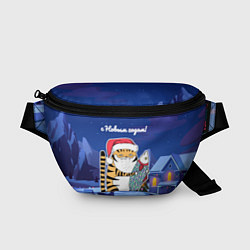 Поясная сумка Тигр с огромной рыбой, цвет: 3D-принт