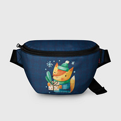 Поясная сумка Лис-подарок в узорах, цвет: 3D-принт