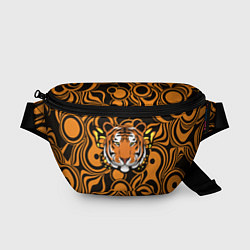Поясная сумка Голова тигра с бабочкой, цвет: 3D-принт