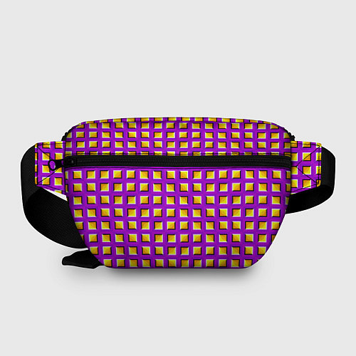 Поясная сумка Фиолетовый Фон с Желтыми Квадратами Иллюзия Движен / 3D-принт – фото 2