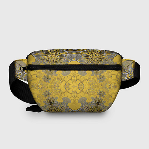 Поясная сумка Коллекция Фрактальная мозаика Желтый на черном 573 / 3D-принт – фото 2