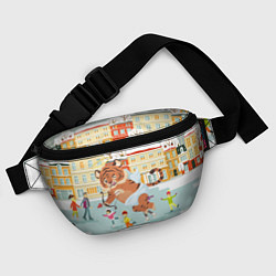 Поясная сумка Амур тигренок Новый год, цвет: 3D-принт — фото 2