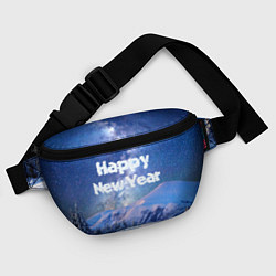 Поясная сумка Космическая Зима Надпись Новый Год, цвет: 3D-принт — фото 2