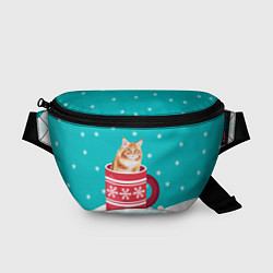 Поясная сумка Кот в кружке, цвет: 3D-принт