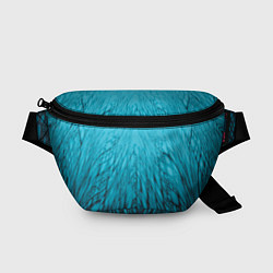 Поясная сумка Коллекция Rays Лучи Голубой и черный Абстракция 65, цвет: 3D-принт