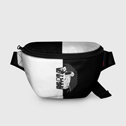 Поясная сумка Боец ММА чёрно-белое, цвет: 3D-принт