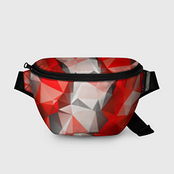 Поясная сумка Красно-серая геометрия, цвет: 3D-принт