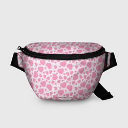 Поясная сумка Розовые Сердечки LOVE, цвет: 3D-принт