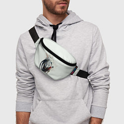 Поясная сумка Белый лис с перьями на голове, цвет: 3D-принт — фото 2