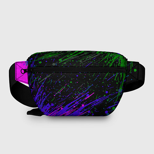 Поясная сумка Skoda разноцветные брызги / 3D-принт – фото 2