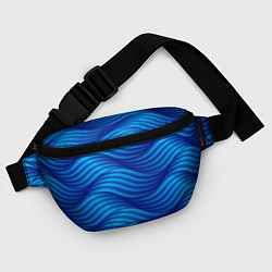 Поясная сумка Синие абстрактные волны, цвет: 3D-принт — фото 2