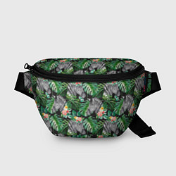 Поясная сумка Зебра и листья, цвет: 3D-принт