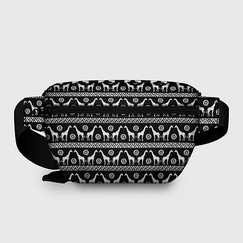 Поясная сумка Черно-белые Жирафы / 3D-принт – фото 2