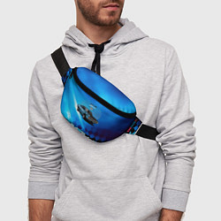 Поясная сумка Синий Ретро-автомобиль, цвет: 3D-принт — фото 2