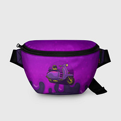 Поясная сумка Фиолетовый мопед, цвет: 3D-принт