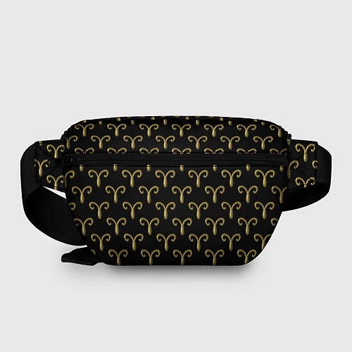 Поясная сумка Золотой овен на черном фоне Паттерн / 3D-принт – фото 2