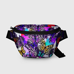 Поясная сумка Бабочки Butterflies, цвет: 3D-принт