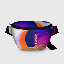 Поясная сумка Цветная волна Summer, цвет: 3D-принт