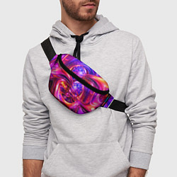 Поясная сумка Abstract color neon composition Абстрактная неонов, цвет: 3D-принт — фото 2