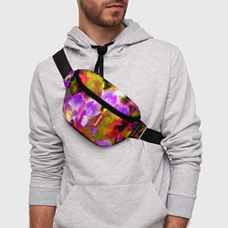 Поясная сумка Красочный цветочный узор Лето Colorful Floral Patt, цвет: 3D-принт — фото 2