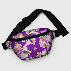 Поясная сумка Цветы Фиолетовый Цветок, цвет: 3D-принт — фото 2