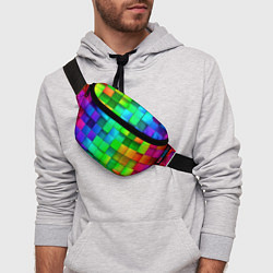 Поясная сумка РАЗНОЦВЕТНЫЕ КУБИКИ MULTICOLORED CUBES, цвет: 3D-принт — фото 2
